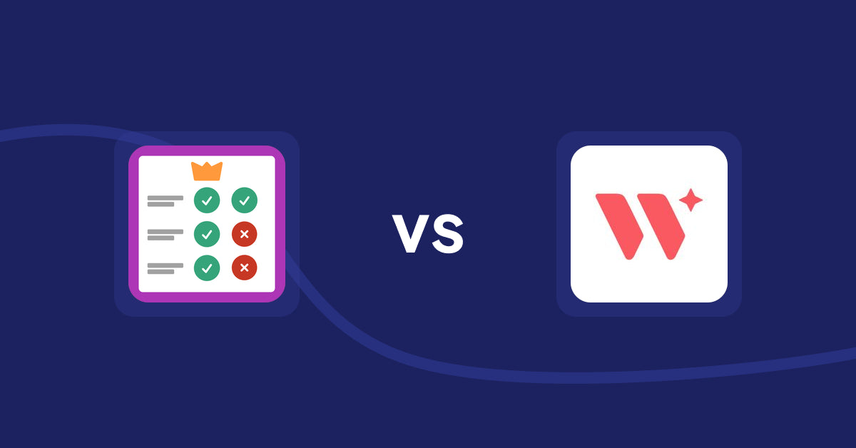 Shopify Product Display Apps: Pretty Comparison Tables vs Wizart Visualizer