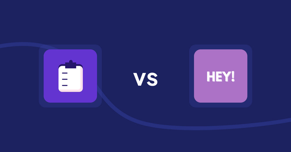 Shopify Product Display Apps: WSH Order Form & ReOrder vs Hey! Product Page Banner & Text