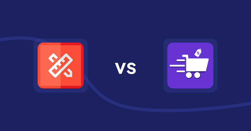 Shopify Product Display Apps: RT: Size Chart, Size Guide vs Cypher Bulk Order Page & Price