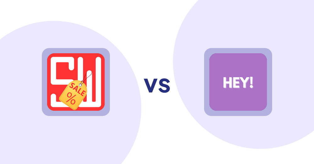 Shopify Product Display Apps: Super Watermarks ‑ Badges vs Hey! Product Page Banner& Text