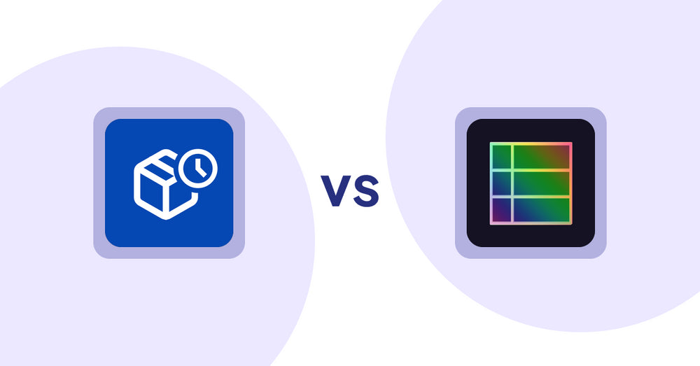 Shopify Product Display Apps: PreOrder Alpha vs TableFlow Specification Table