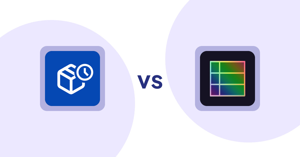 Shopify Product Display Apps: PreOrder Alpha vs TableFlow Specification Table