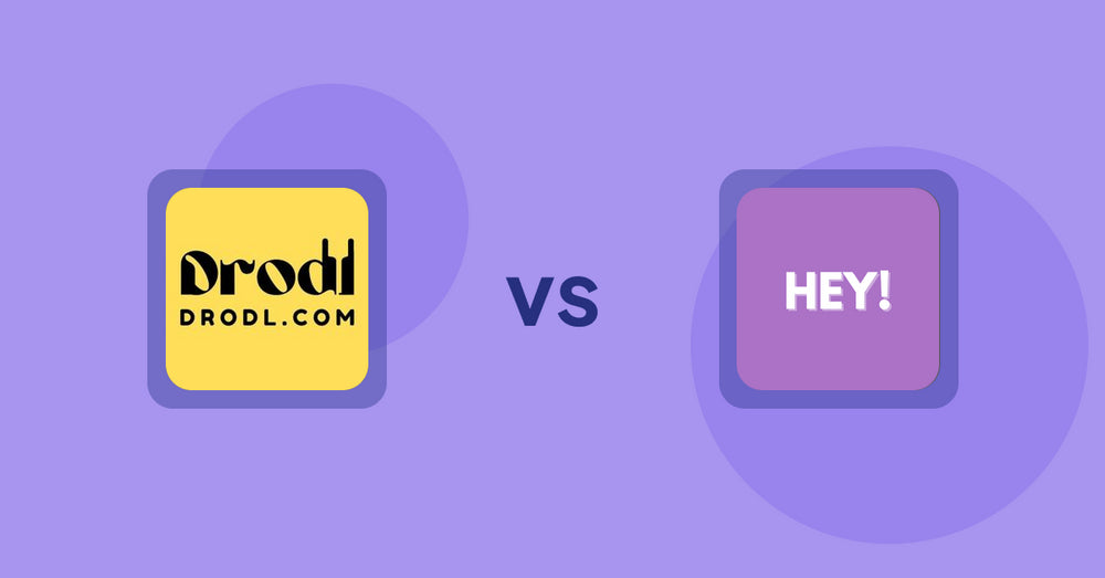 Shopify Product Display Apps: Drodl: Hide SoldOut Products vs. Hey! Product Page Banner & Text