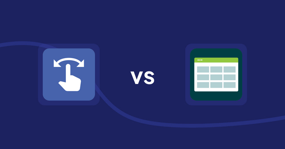 Shopify Product Display Apps: HypeSwipe: Swipes to Sales vs Product Table