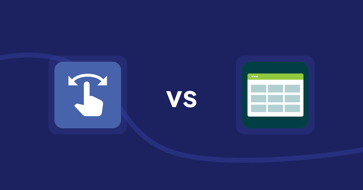 Shopify Product Display Apps: HypeSwipe: Swipes to Sales vs Product Table