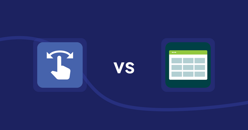 Shopify Product Display Apps: HypeSwipe: Swipes to Sales vs Product Table