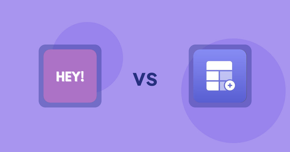 Shopify Product Display Apps: Hey! Product Page Banner & Text vs Eazy Specification Tags Table