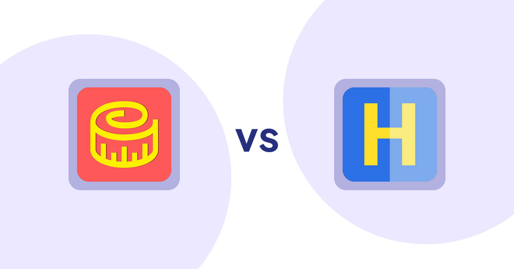 Shopify Product Display Apps: Snake Size Chart & Size Guide vs HiVar: Hide Sold Out Variants