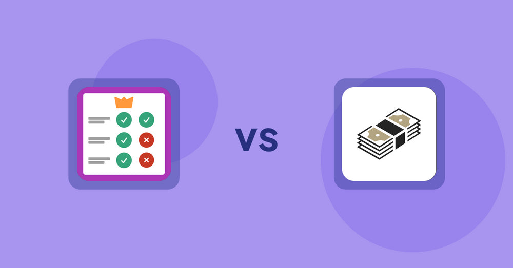 Shopify Product Display Apps: Pretty Comparison Tables vs シンプルクラウドファンディング｜お手軽自社クラファン