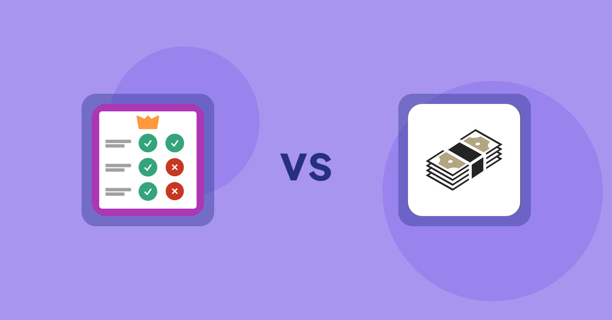 Shopify Product Display Apps: Pretty Comparison Tables vs シンプルクラウドファンディング｜お手軽自社クラファン