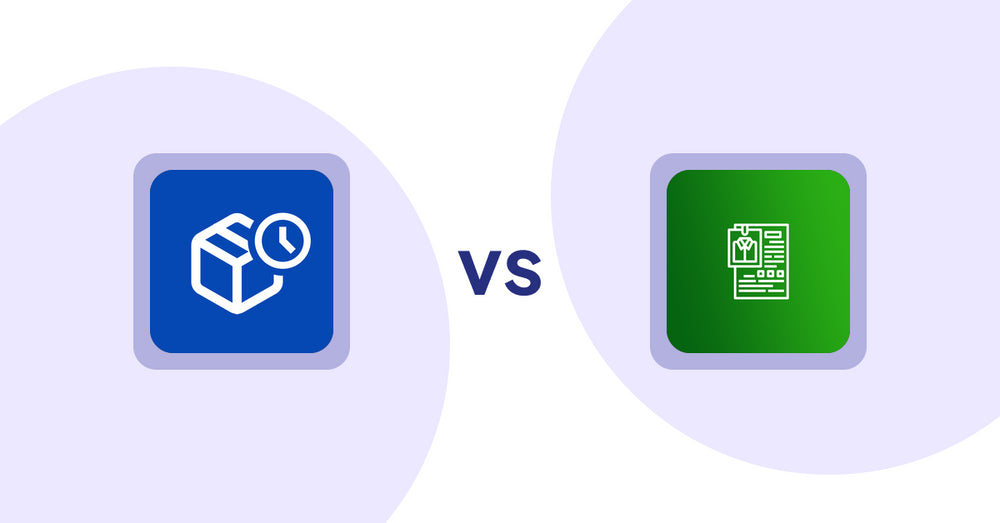 Shopify Product Display Apps: PreOrder Alpha vs OC Product Size Chart