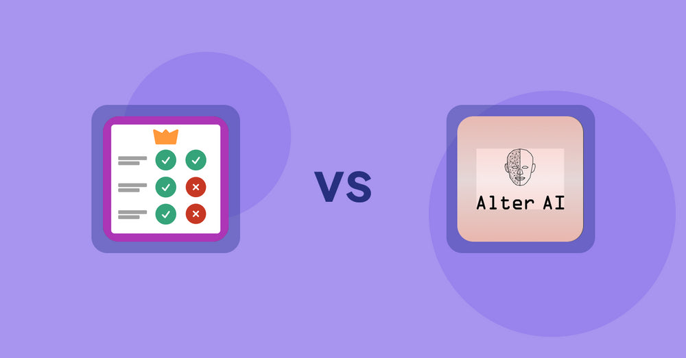 Shopify Product Display Apps: Pretty Comparison Tables vs. Alter AI Virtual Try-on