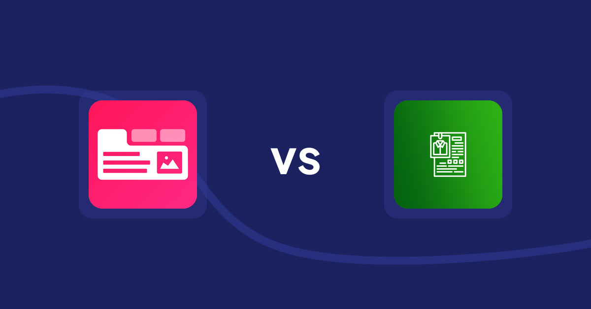 Shopify Product Display Apps: Tabs+ Product Descriptions vs OC Product Size Chart