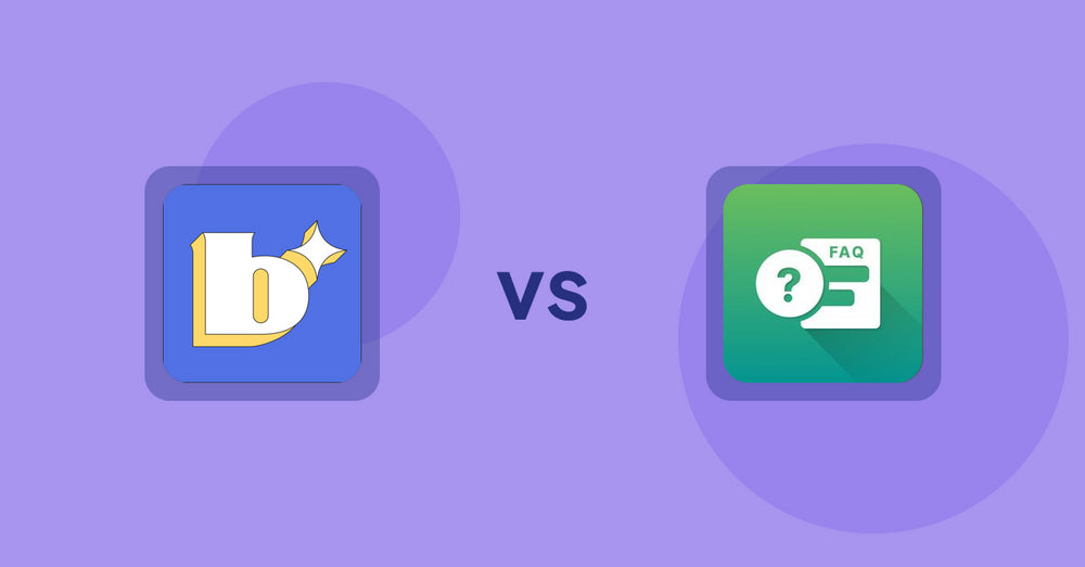 Shopify Product Display Apps: Because: CRO + Personalization vs FAQ Expert: Product FAQ