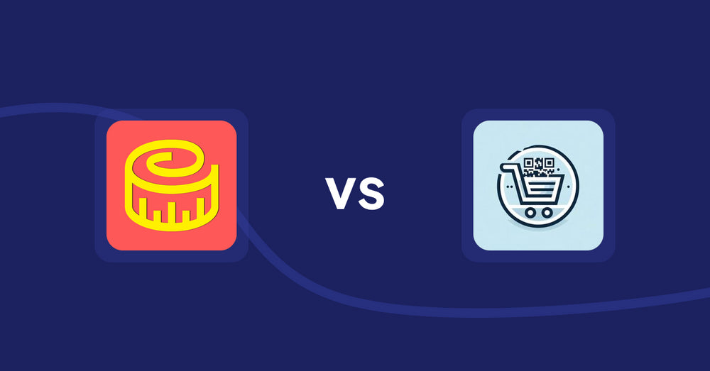 Shopify Product Display Apps: Snake Size Chart & Size Guide vs QR Cartify