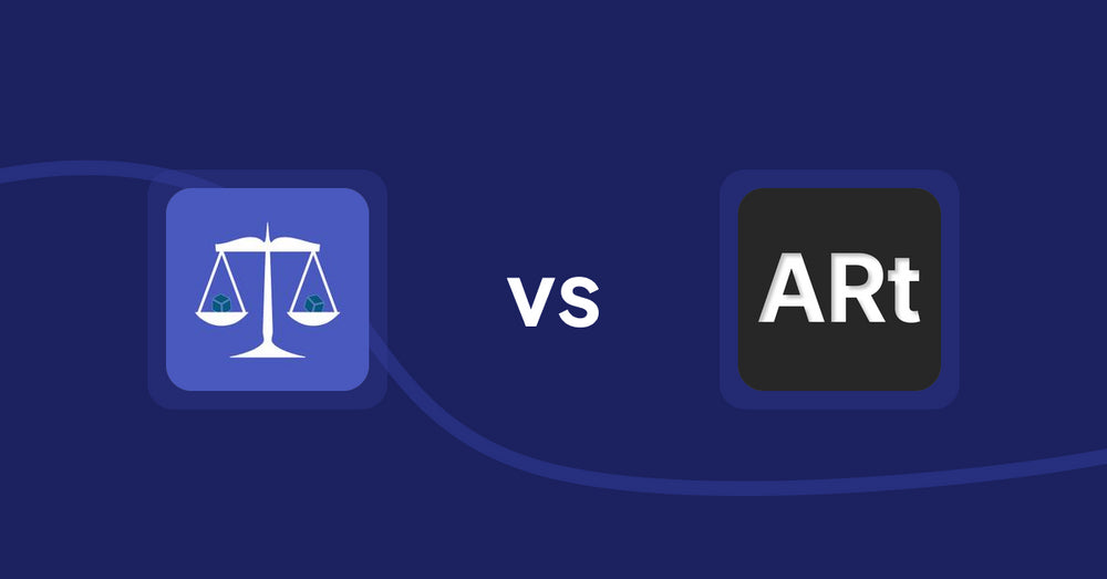Shopify Product Display Apps: Equate ‑ Product Compare vs Wall Art Viewer AR