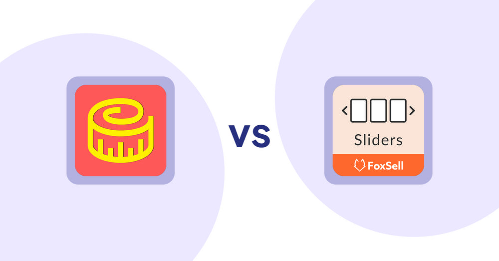Shopify Product Display Apps: Snake Size Chart & Size Guide vs FoxSell Slider & Carousel