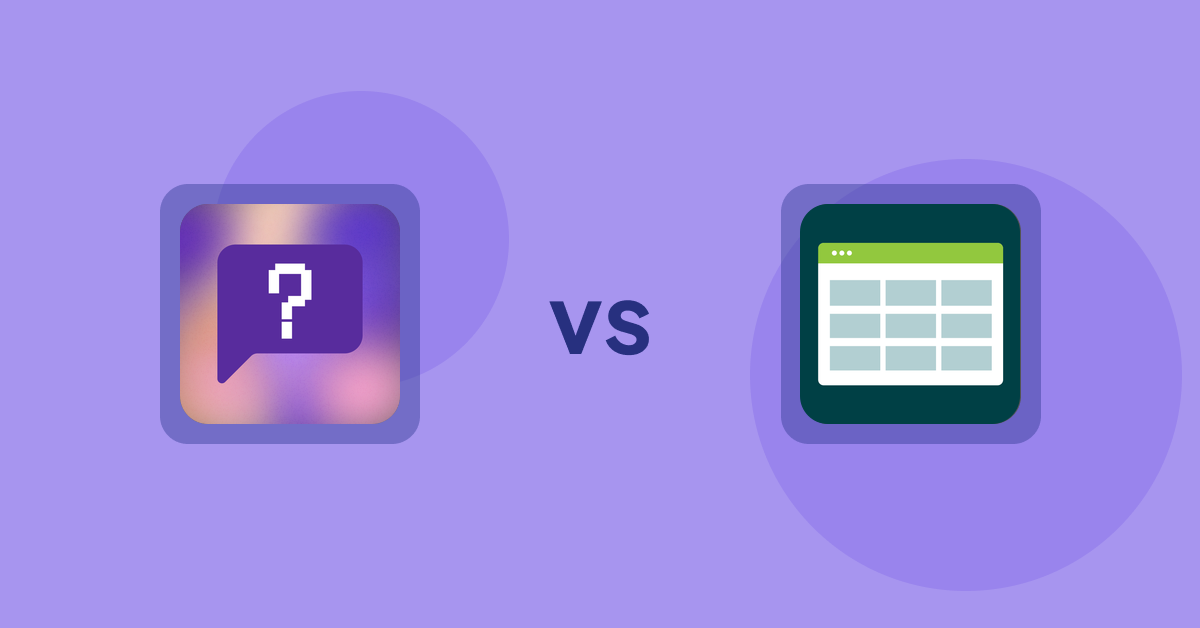 Shopify Product Display Apps: FAQbucket ‑ Help Center & FAQ vs Product Table