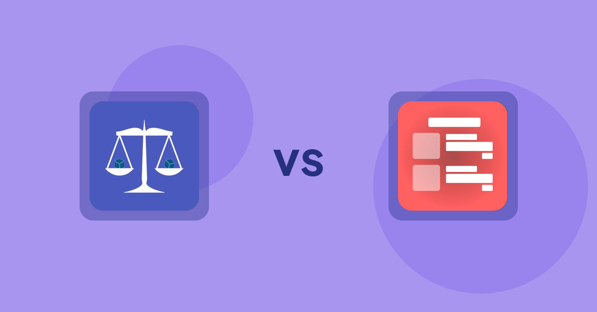 Shopify Product Display Apps: Equate ‑ Product Compare vs Menulog