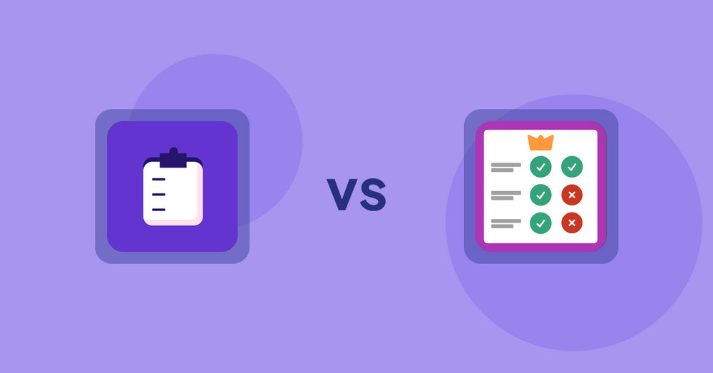 Shopify Product Display Apps: WSH Order Form & ReOrder vs Pretty Comparison Tables