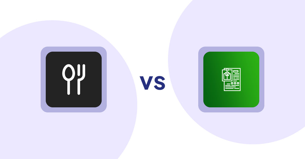 Shopify Product Display Apps: ServeUp ‑ Restaurant Menu vs. OC Product Size Chart