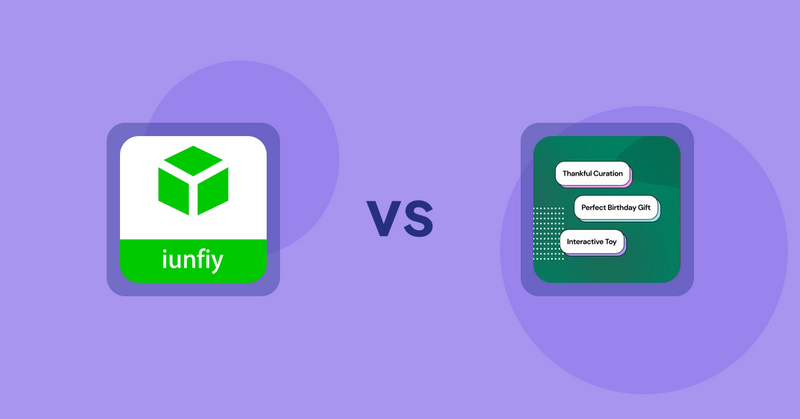Shopify Product Display Apps: iunfiy • Related Products vs FeatureFrame ‑ Pretty Product