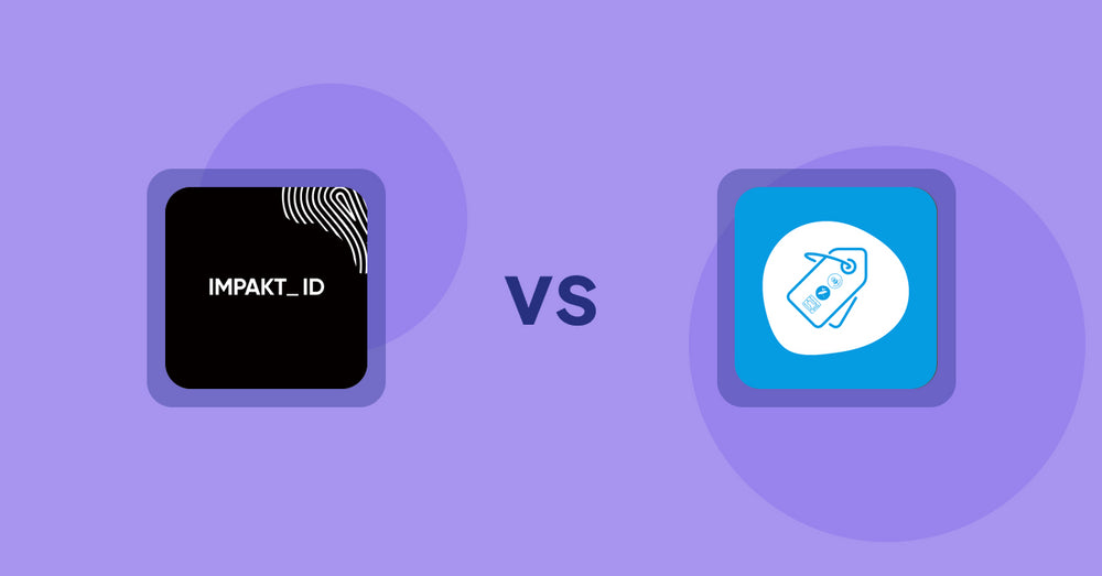 Shopify Product Display Apps: IMPAKT ID: Fashion CO2 Tracker vs Extendons Product Tag Images