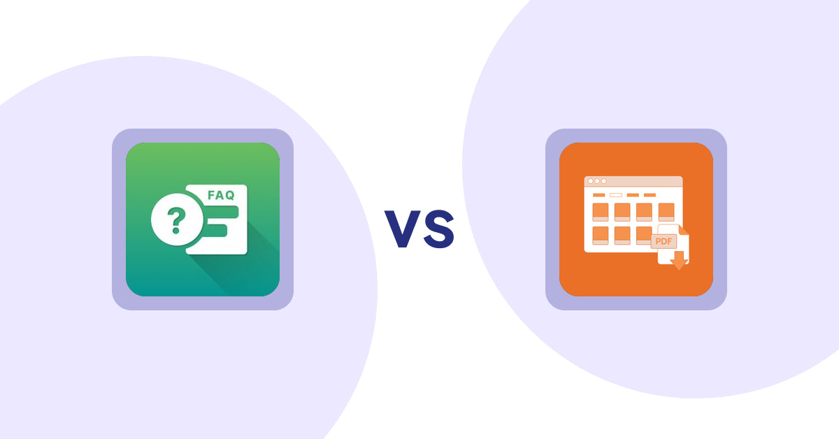 Shopify Product Display Apps: FAQ Expert: Product FAQ vs Meetanshi PDF Product Catalog