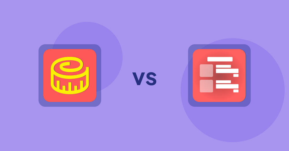 Shopify Product Display Apps: Snake Size Chart & Size Guide vs Menulog