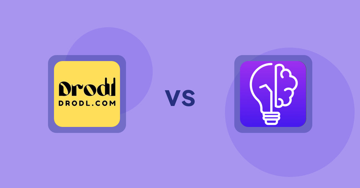 Shopify Product Display Apps: Drodl: Hide SoldOut Products vs GoWise: AI Product Description