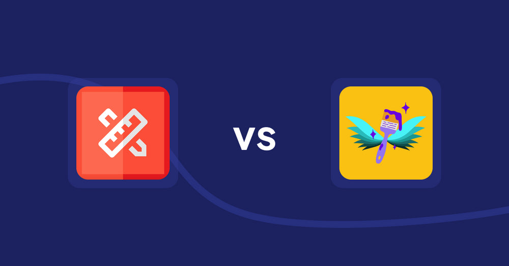 Shopify Product Display Apps: RT: Size Chart, Size Guide vs Badgfly ‑ Product Personalizer