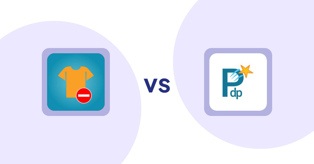 Shopify Product Display Apps: Products Unavailable vs. PDP Star