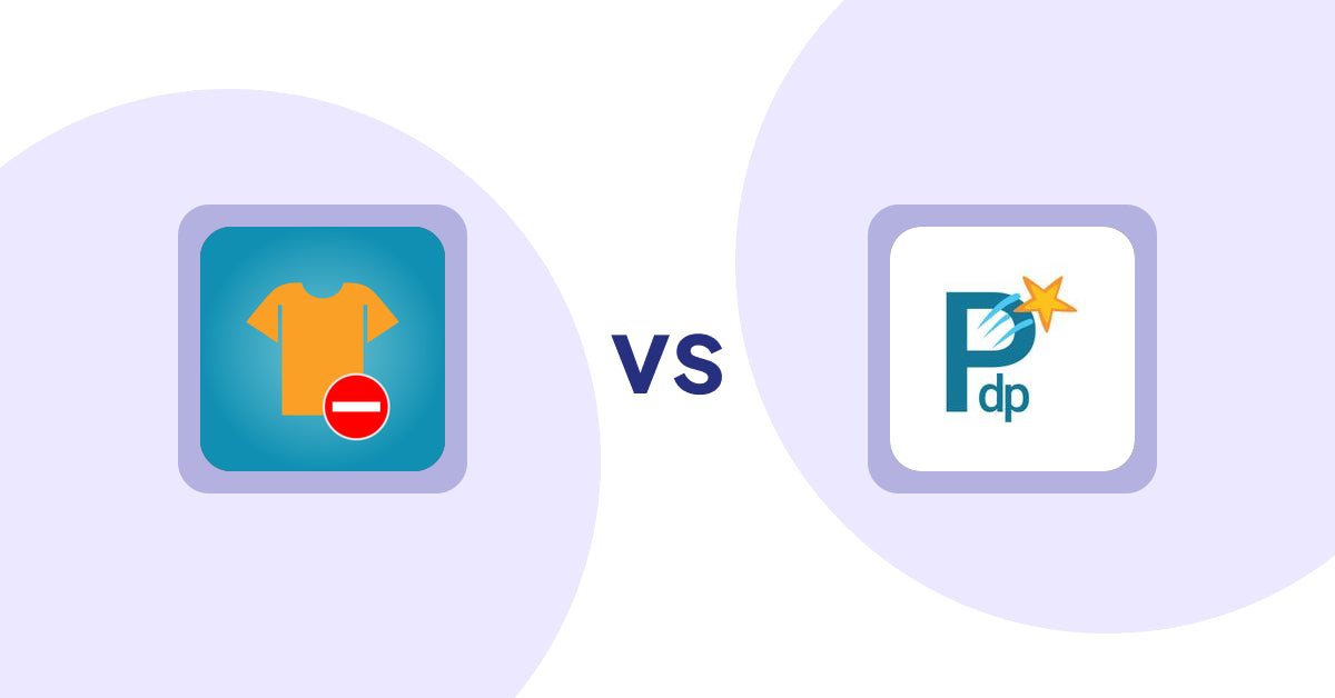 Shopify Product Display Apps: Products Unavailable vs. PDP Star