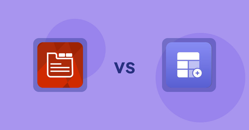 Shopify Product Display Apps: Tabs: SEO Product Tabs with AI vs. Eazy Specification Tags Table