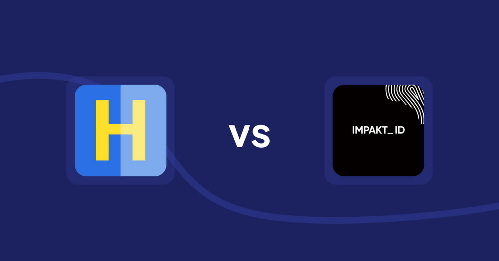 Shopify Product Display Apps: HiVar: Hide Sold Out Variants vs IMPAKT ID: Fashion CO2 Tracker