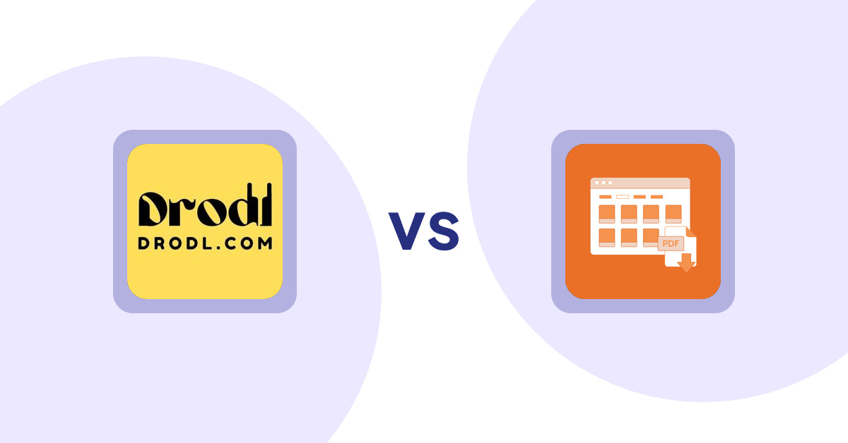 Shopify Product Display Apps: Drodl: Hide SoldOut Products vs Meetanshi PDF Product Catalog