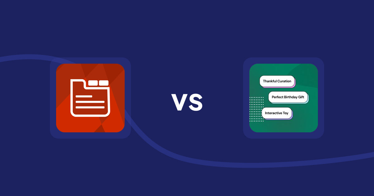 Shopify Product Display Apps: Tabs: SEO Product Tabs with AI vs FeatureFrame ‑ Pretty Product