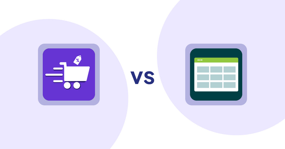Shopify Product Display Apps: Cypher Bulk Order Page & Price vs Product Table