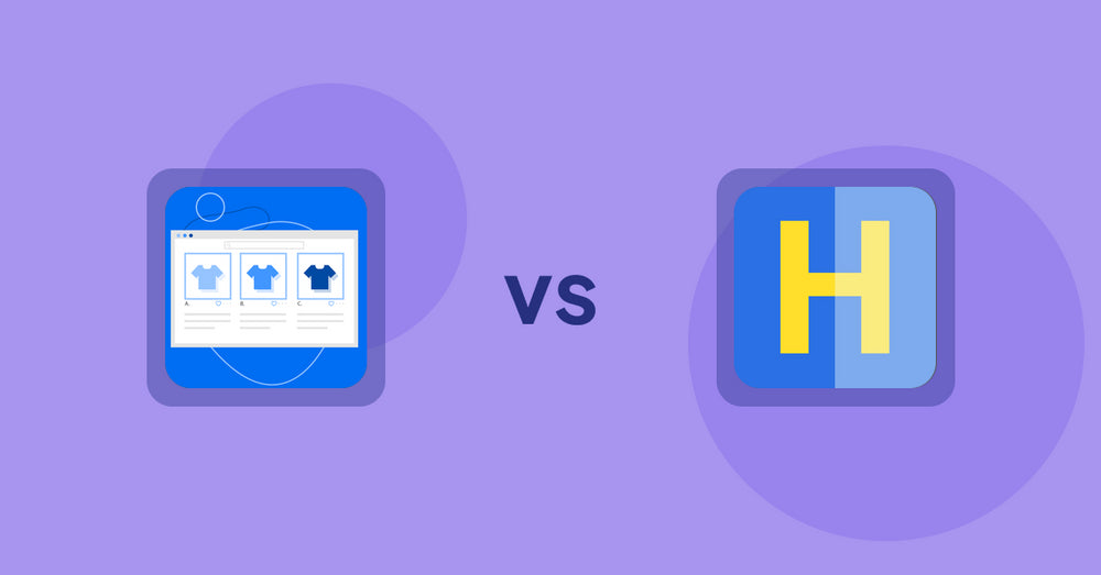 Shopify Product Display Apps: Hura Product Showcase Builder vs HiVar: Hide Sold Out Variants