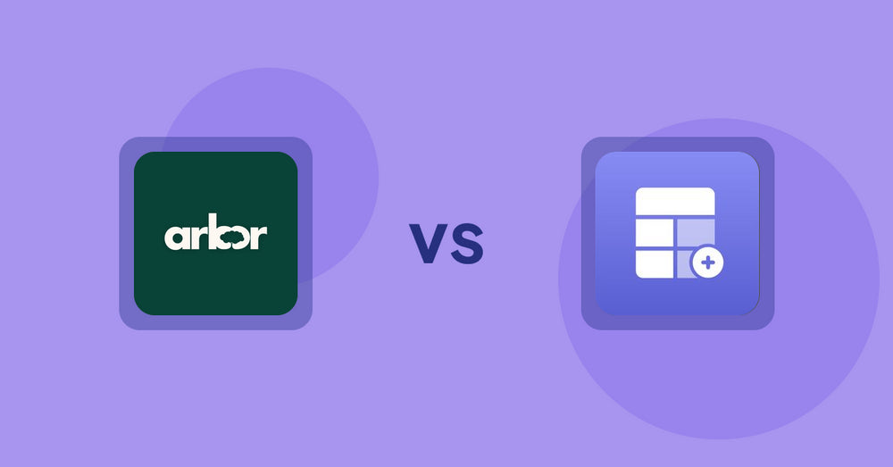 Shopify Product Display Apps: Arbor ― Carbon Transparency vs Eazy Specification Tags Table