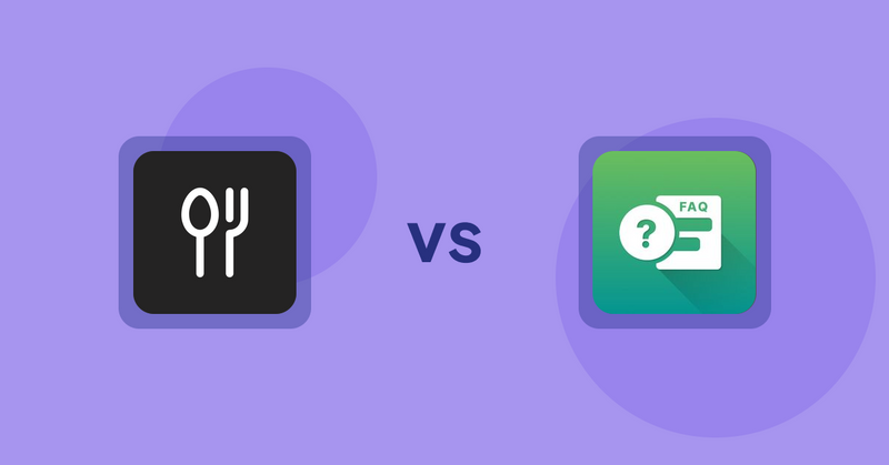 Shopify Product Display Apps: ServeUp ‑ Restaurant Menu vs FAQ Expert: Product FAQ