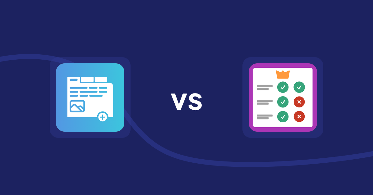 Shopify Product Display Apps: Advanced Product Tabs vs. Pretty Comparison Tables