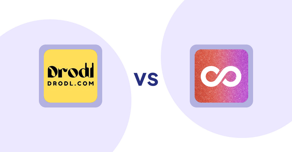 Shopify Product Display Apps: Drodl: Hide SoldOut Products vs Infinite Scroll Pro