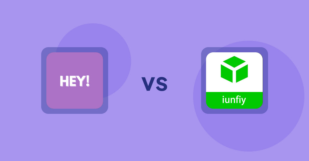 Shopify Product Display Apps: Hey! Product Page Banner & Text vs. iunfiy • Related Products