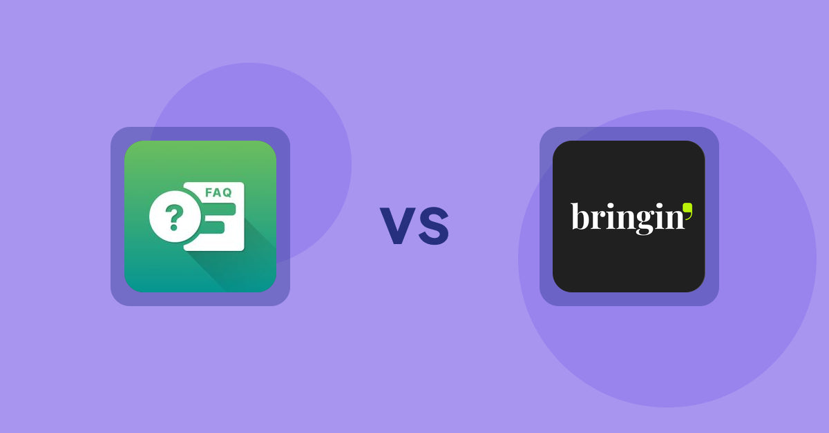 Shopify Product Display Apps: FAQ Expert: Product FAQ vs Bringin