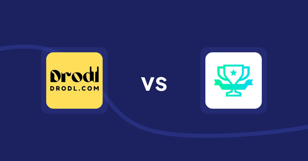 Shopify Product Display Apps: Drodl: Hide SoldOut Products vs らくらくランキング表示アプリ｜リテリア Ranking