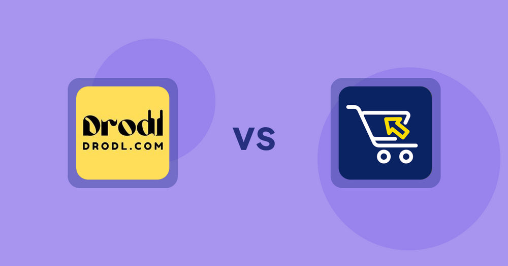Shopify Product Display Apps: Drodl: Hide SoldOut Products vs Swift B2B Cart / CSV Upload