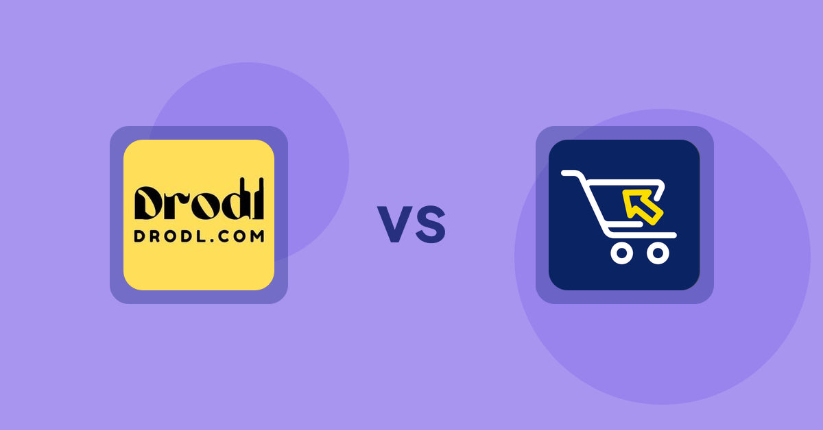 Shopify Product Display Apps: Drodl: Hide SoldOut Products vs Swift B2B Cart / CSV Upload