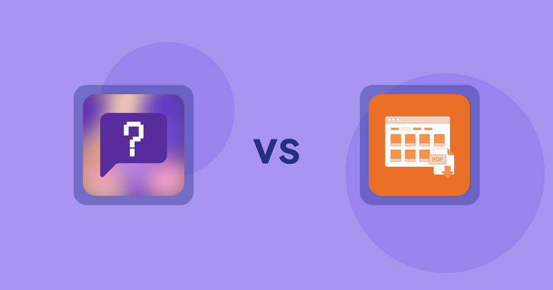 Shopify Product Display Apps: FAQbucket ‑ Help Center & FAQ vs Meetanshi PDF Product Catalog