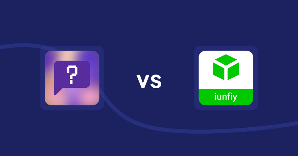 Shopify Product Display Apps: FAQbucket ‑ Help Center & FAQ vs iunfiy • Related Products